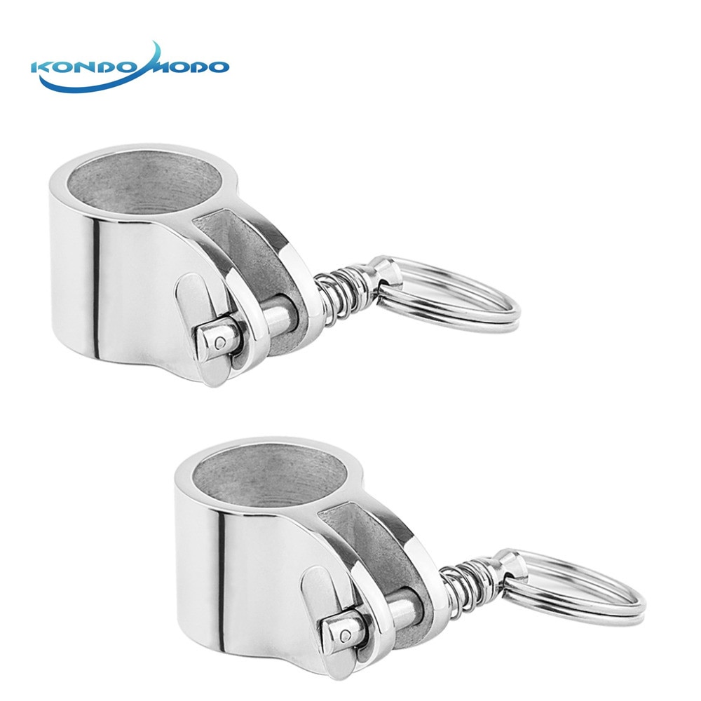 2X 316Stainless Steel Jaw Slide Clamp With Quick Release Pin 1Inch  Bimini Top Hinged Slide Fitting Marine Hardware Boat Yacht
